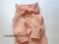 リネン長袖シャツ　オレンジ